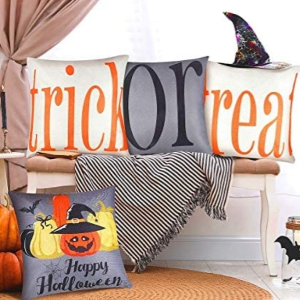 4 Halloween Pillow Covers, New